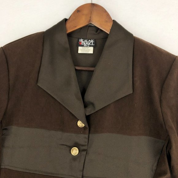 Helen Blake NWT Women's Size 6 Petite Brown Button Front Blazer Jacket - Picture 2 of 9